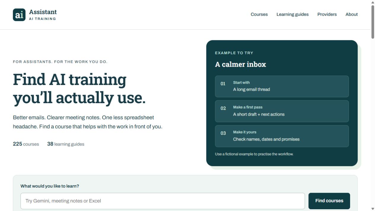 Assistant AI Training screenshot