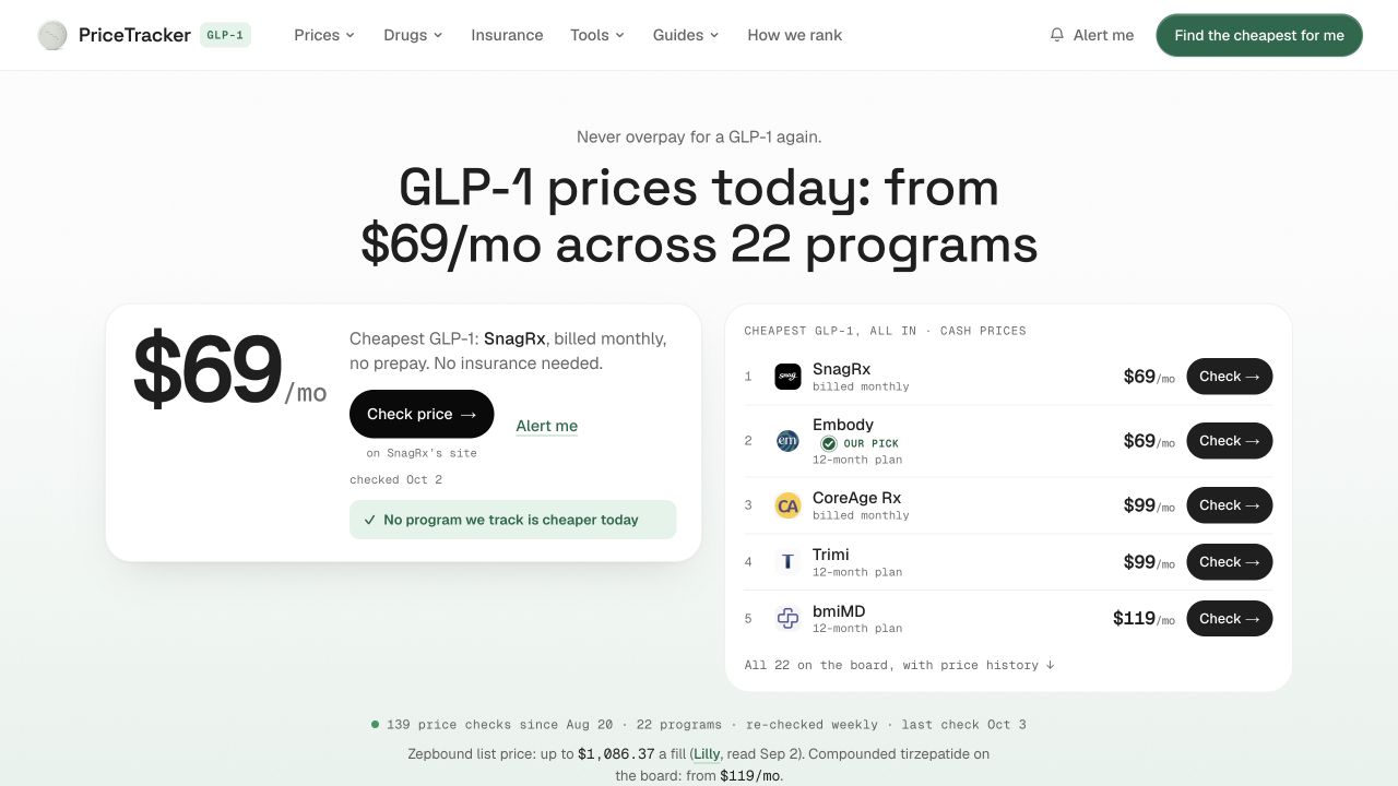 PriceTracker GLP-1 screenshot