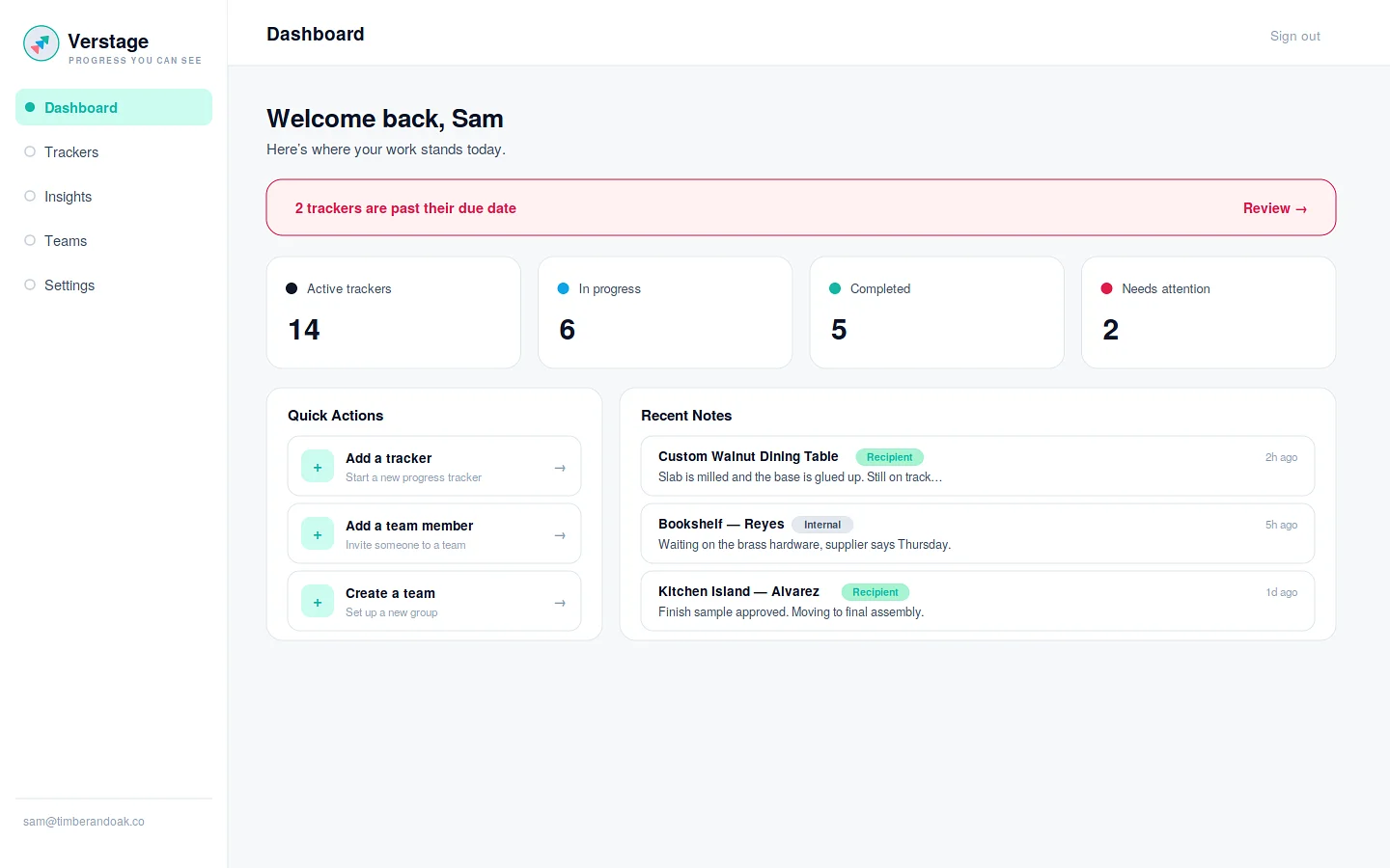 Verstage screenshot