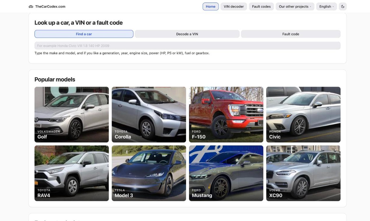 TheCarCodex screenshot