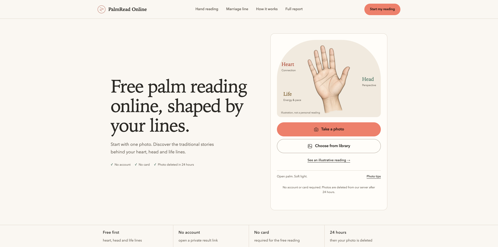 PalmRead Online screenshot