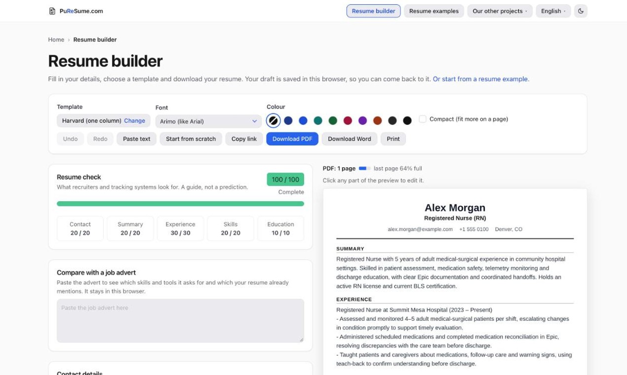 PuReSume screenshot