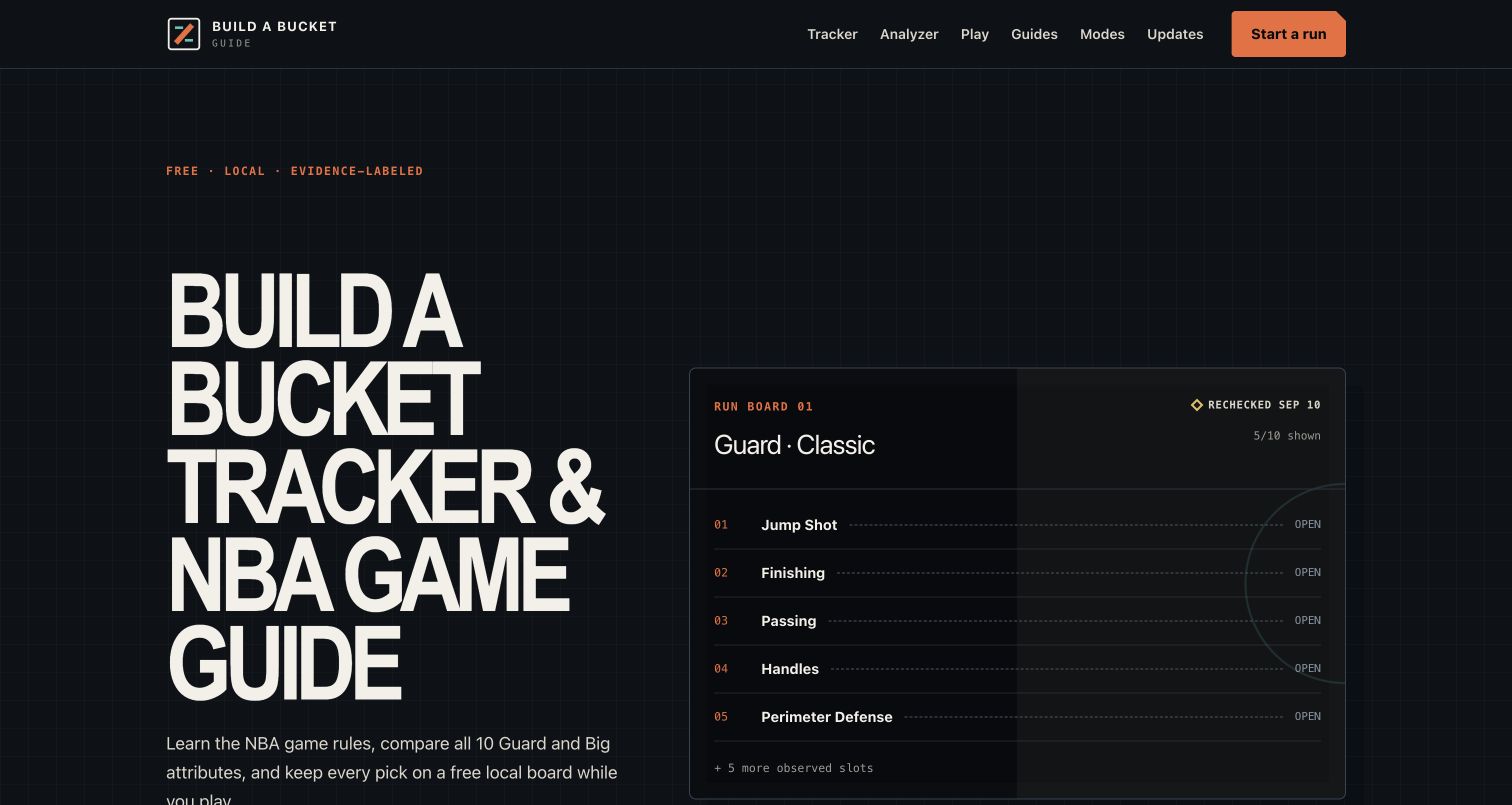Build-A-Bucket Guide screenshot