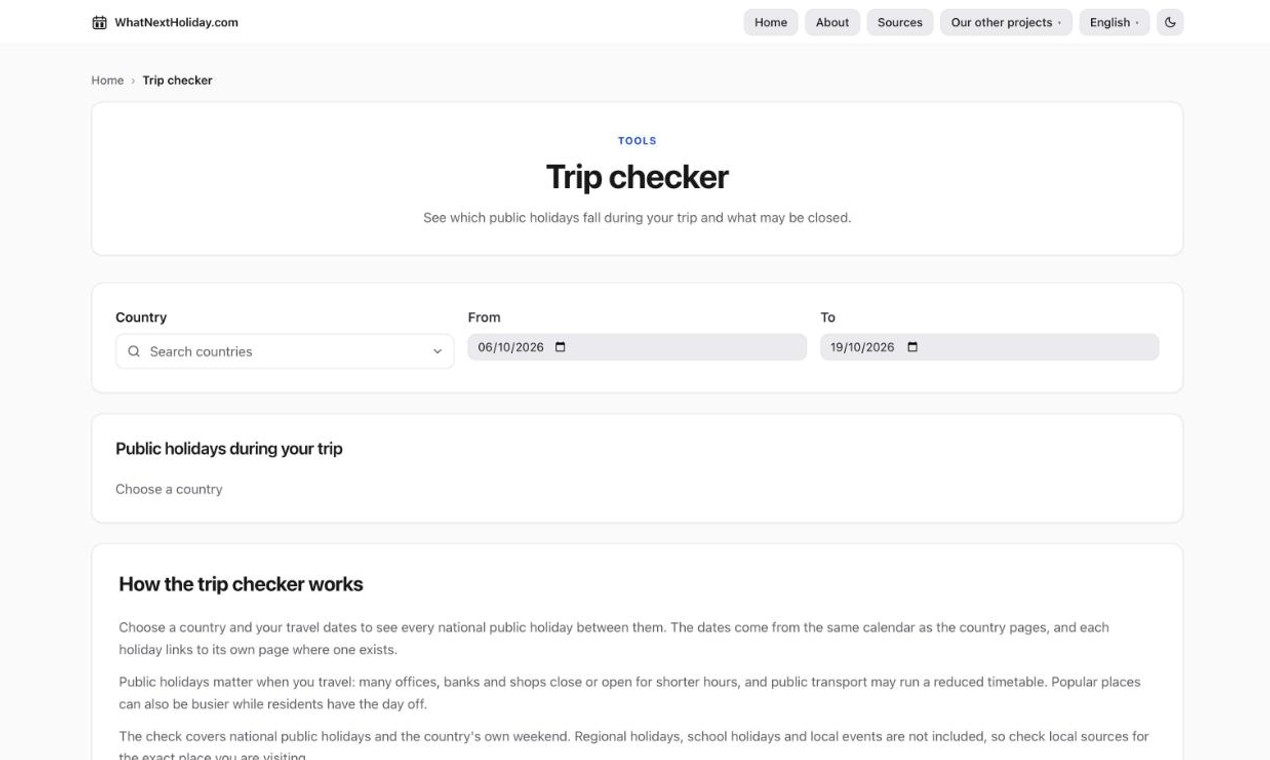 WhatNextHoliday screenshot
