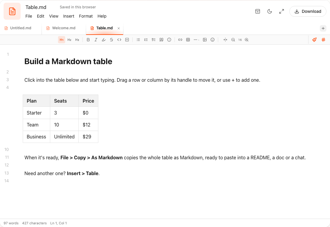TypeFire Markdown Editor screenshot