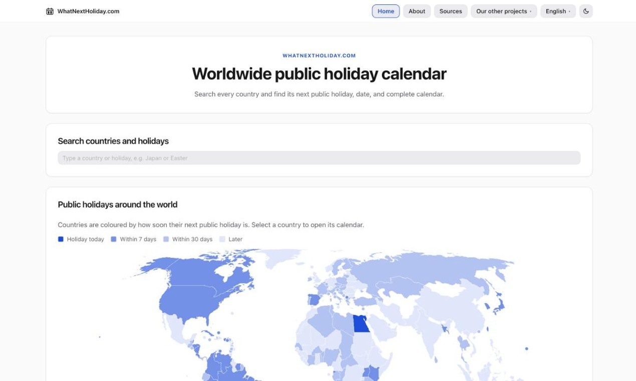 WhatNextHoliday screenshot