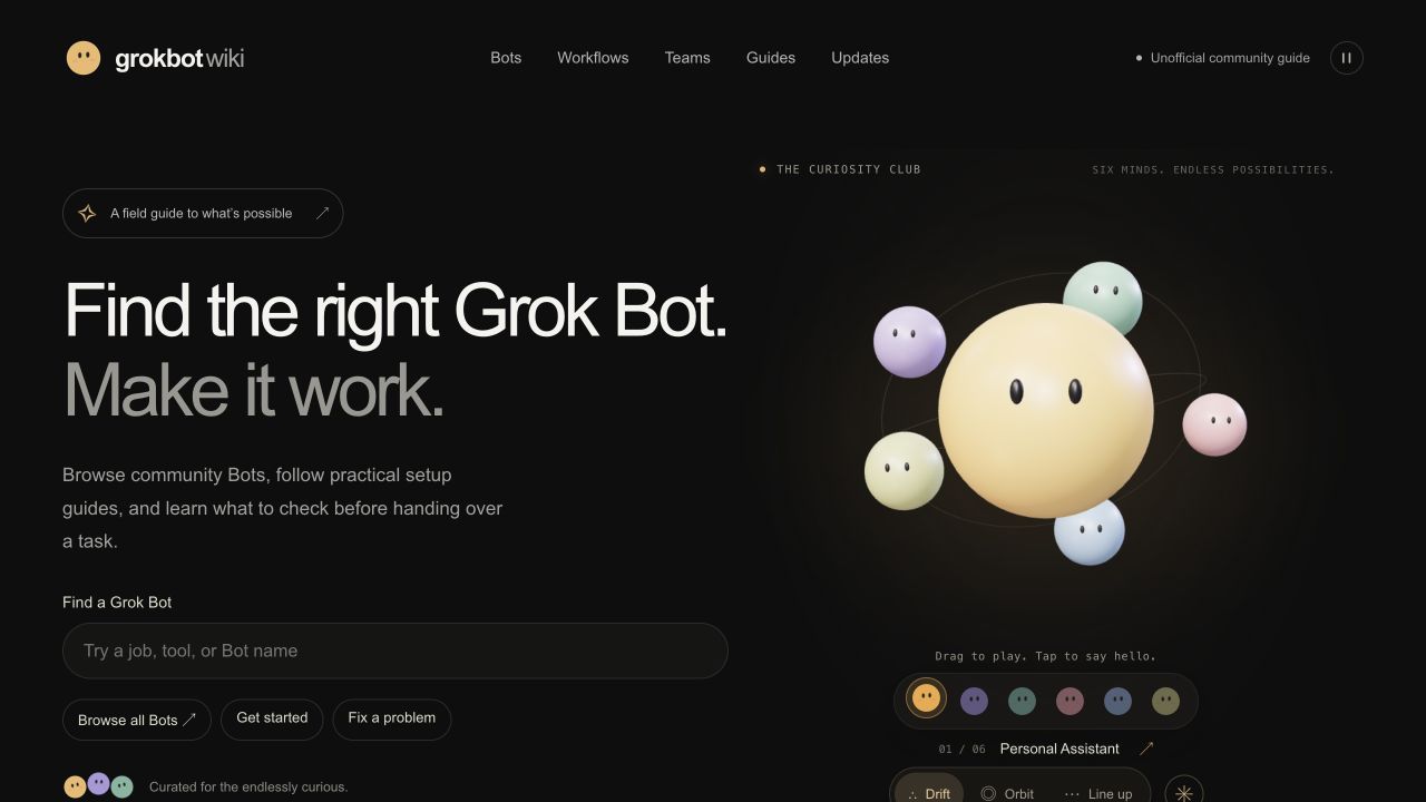 Grok Bot Wiki screenshot