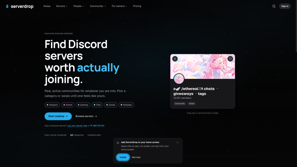 ServerDrop screenshot
