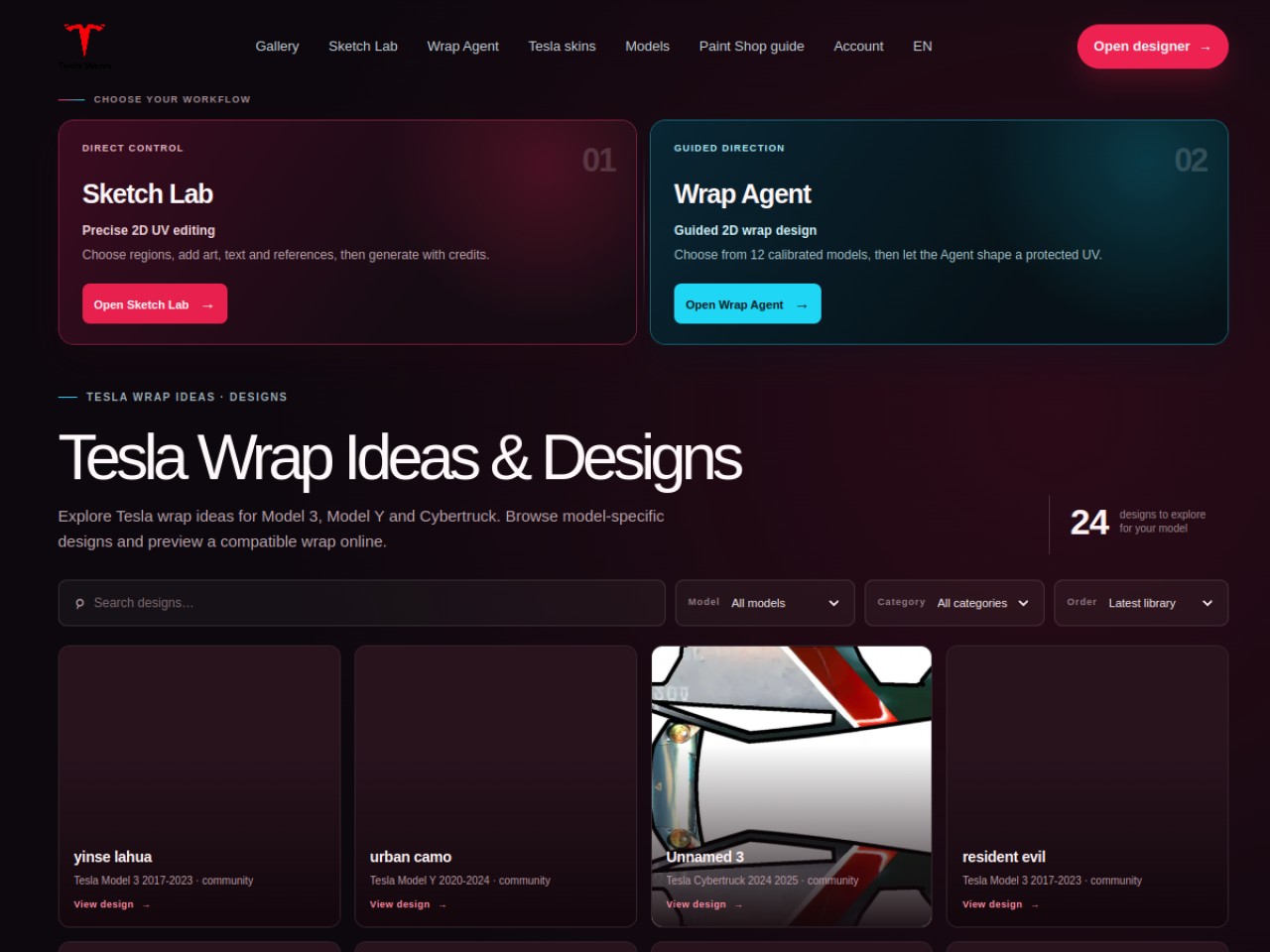 Tesla Wrap Gallery screenshot