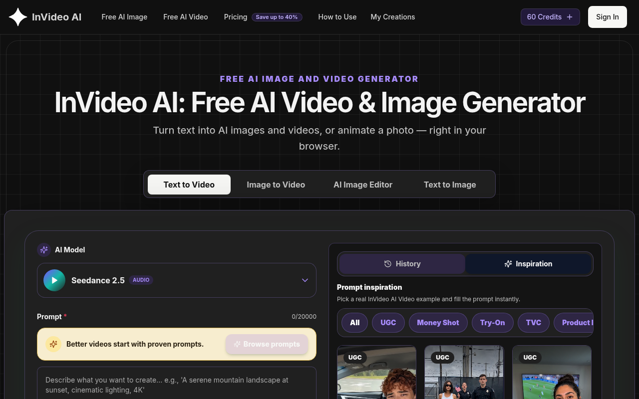 InVideo AI screenshot
