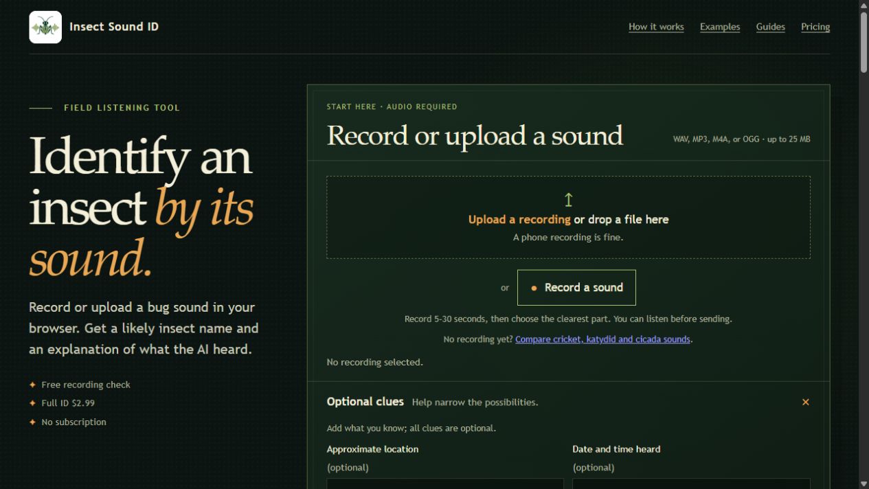 Insect Sound ID screenshot