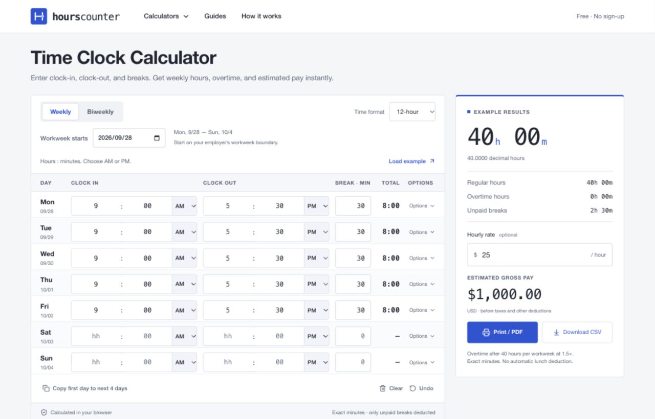 HoursCounter screenshot