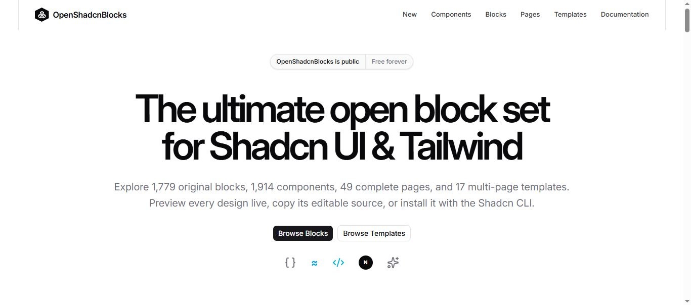 Open ShadcnBlocks screenshot