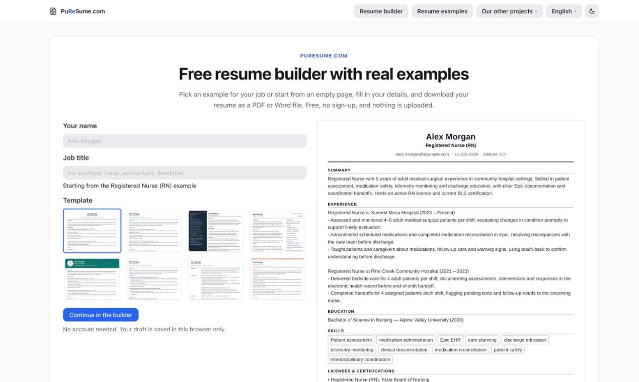 PuReSume screenshot