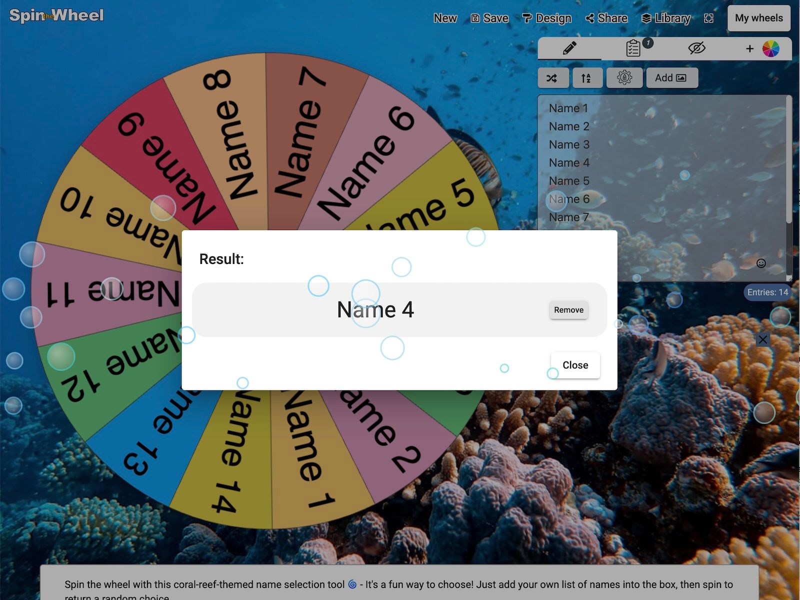 Spin the Wheel screenshot