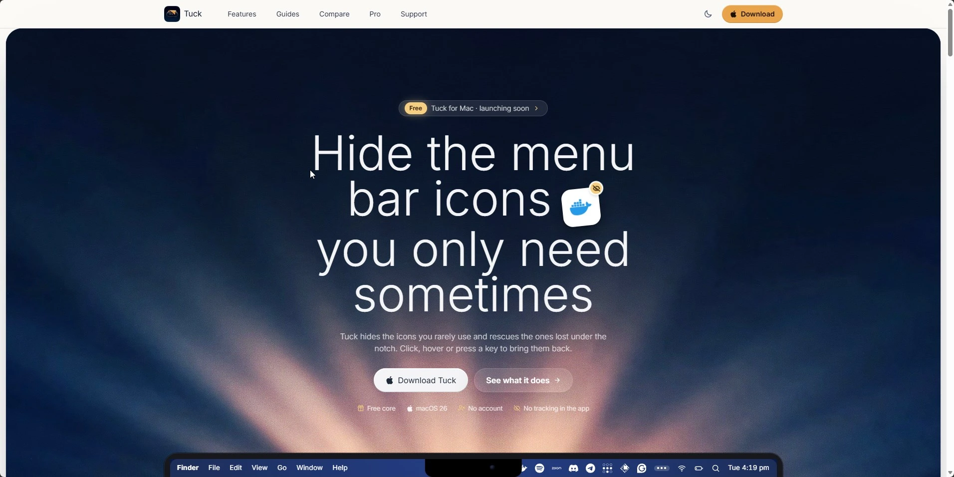Tuck screenshot