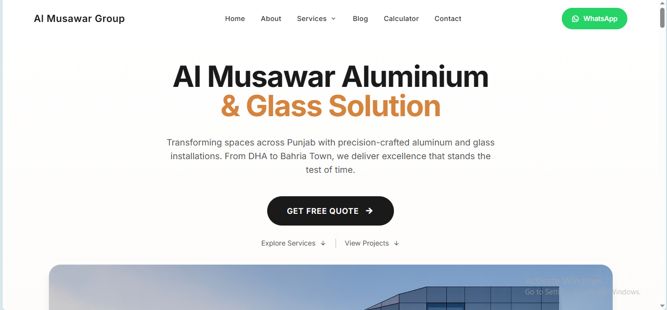 Al Musawar Group – Aluminium & Glass Works screenshot