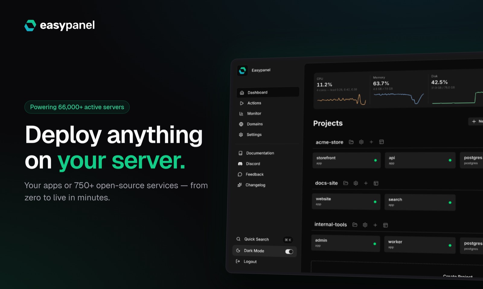 Easypanel screenshot