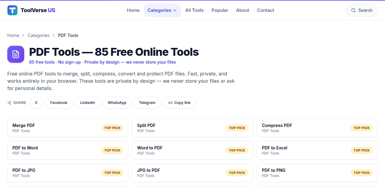 ToolVerse US screenshot