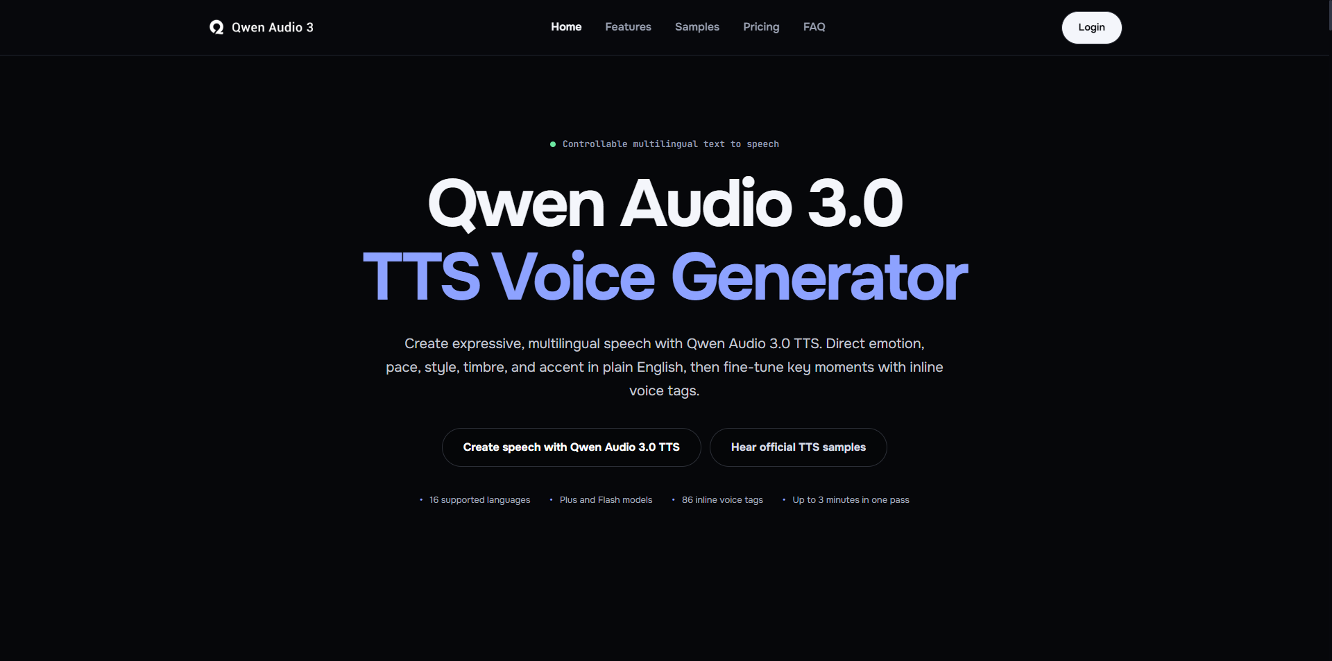 Qwen Audio 3.0 TTS screenshot