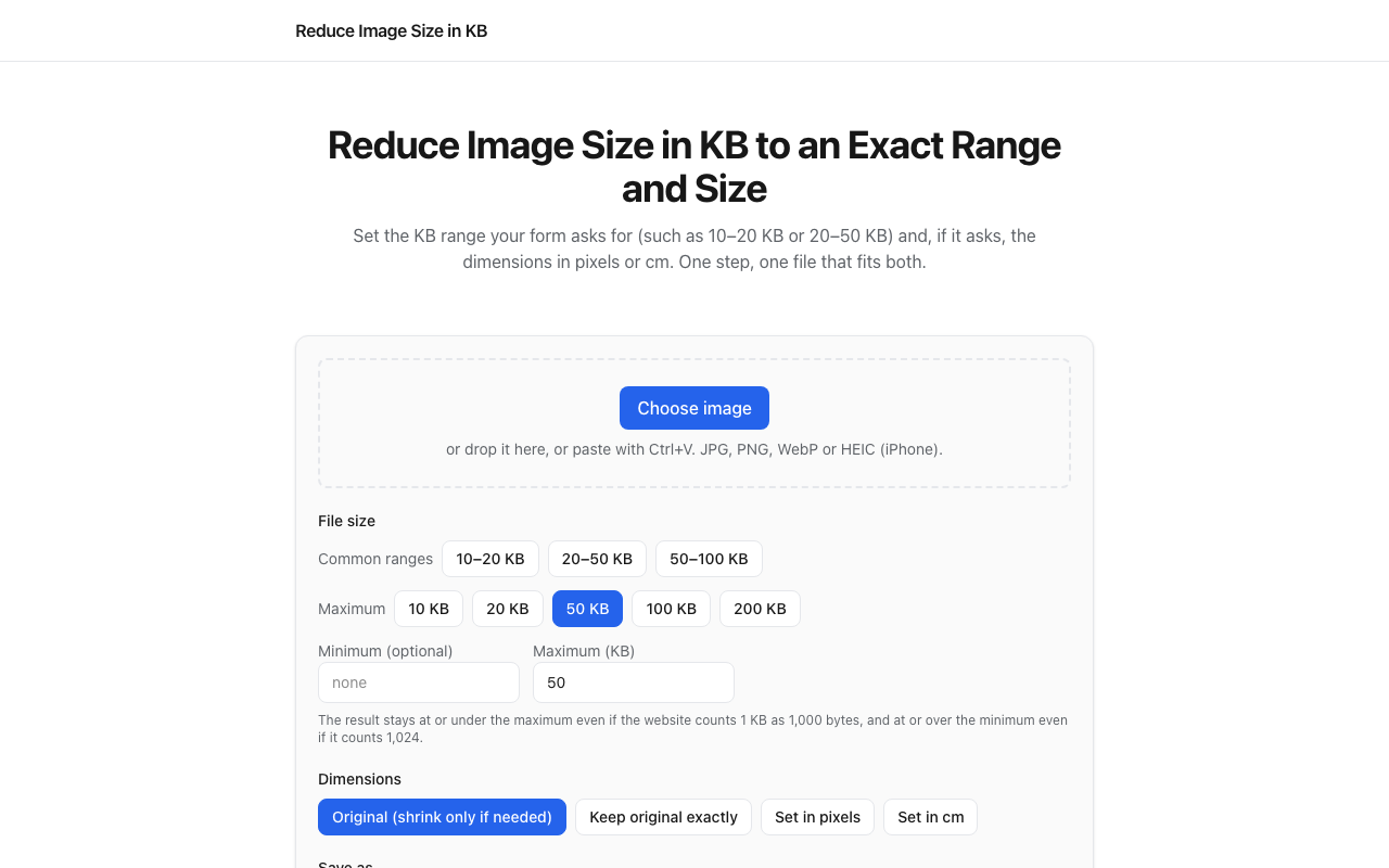 Reduce Image Size in KB screenshot